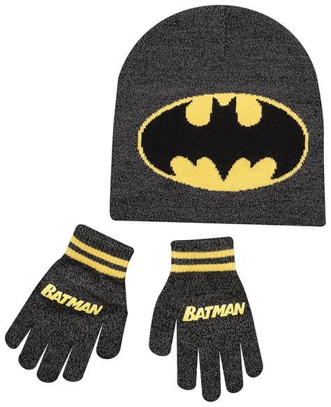 the batman gloves|batman winter hat and gloves.